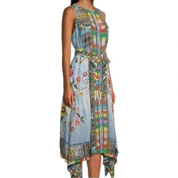 Johnny Was silk RAINBOW NAIA DRESS NWT - Picture 6 of 8